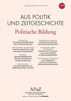 Cover der Zeitschrift "Aus Politik und Zeitgeschichte" 48/2022 zum Thema Politische Bildung